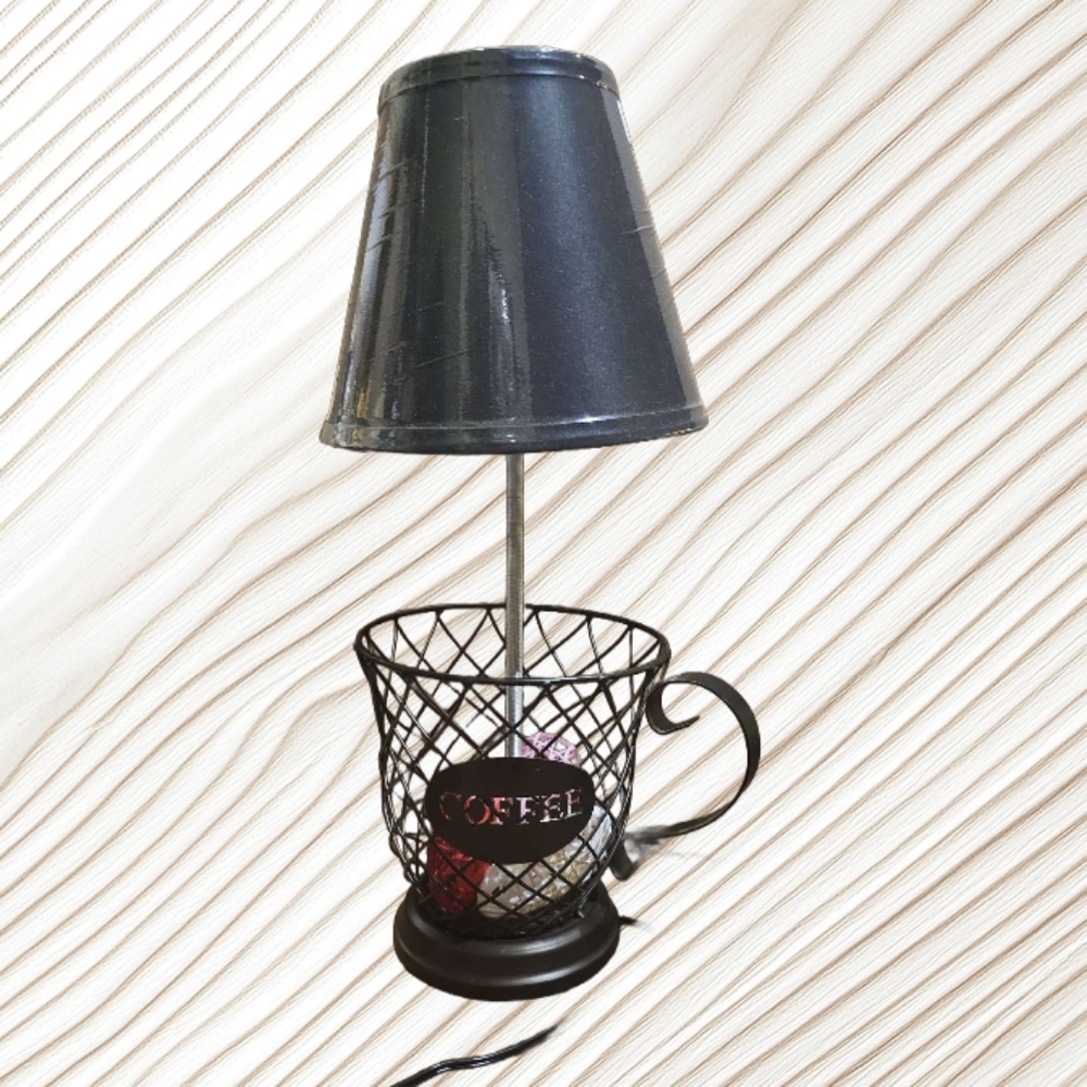 Antique Washed Black Coffee Cup Table Lamp